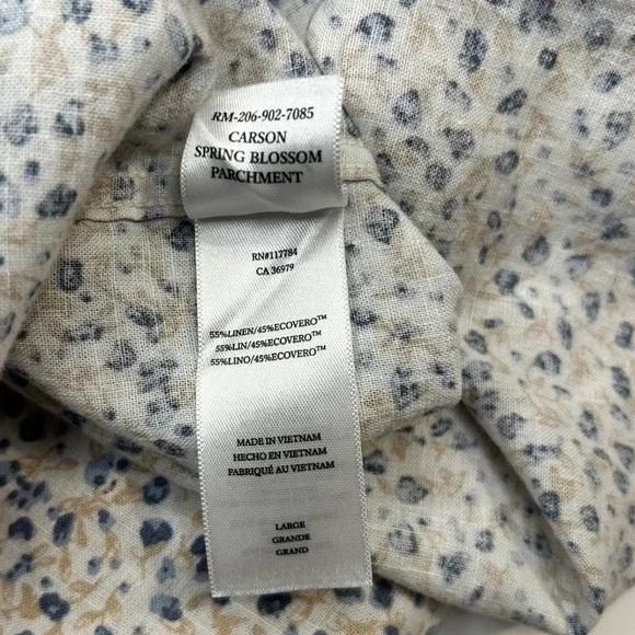 Rails Mens Carson‎ Spring Blossom Linen Blend Short Sleeve Button Up Large - Picture 6 of 7